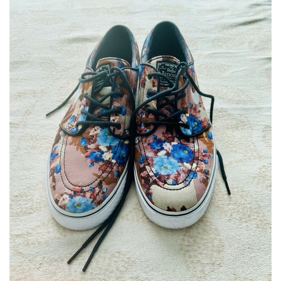 Nike Stefan Janoski RARE Men's Blue Digi Floral Skateboard Sneakers Size 10.5 - Picture 7 of 13